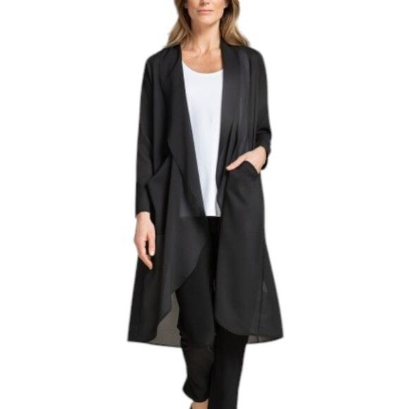 SYMPLI Sage Gray Whisper Coat in Georgette Fabric SZ 12 - Picture 2 of 11